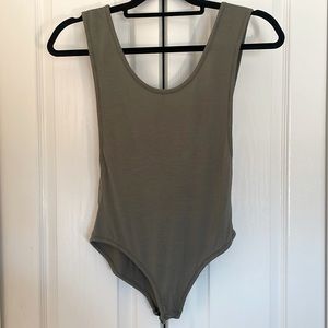 Women’s Olive Scoop Neck Tank Bodysuit